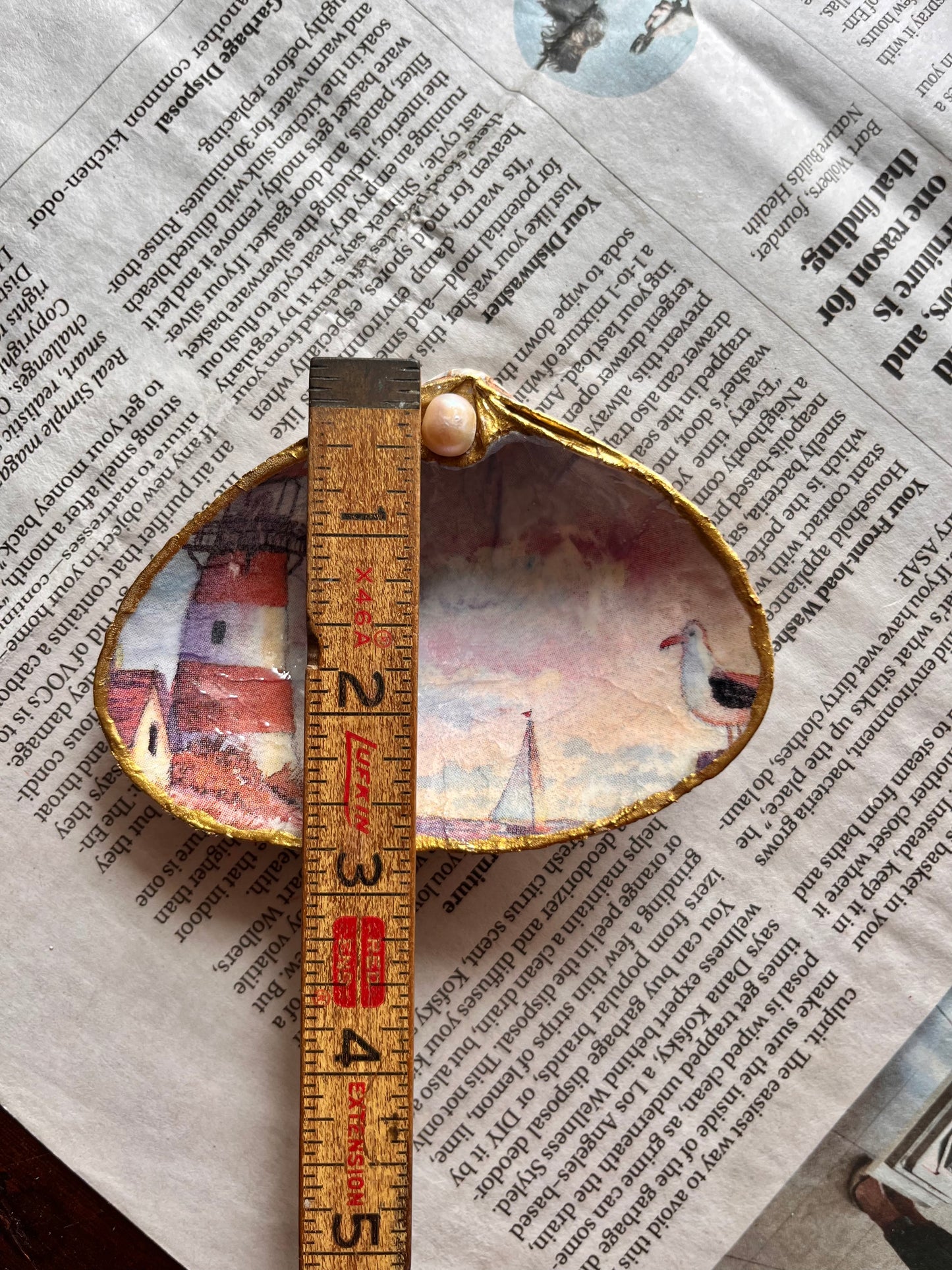 Handmade Decoupage Seashell Trinket Tray | Jewelry Dish | Ring Dish