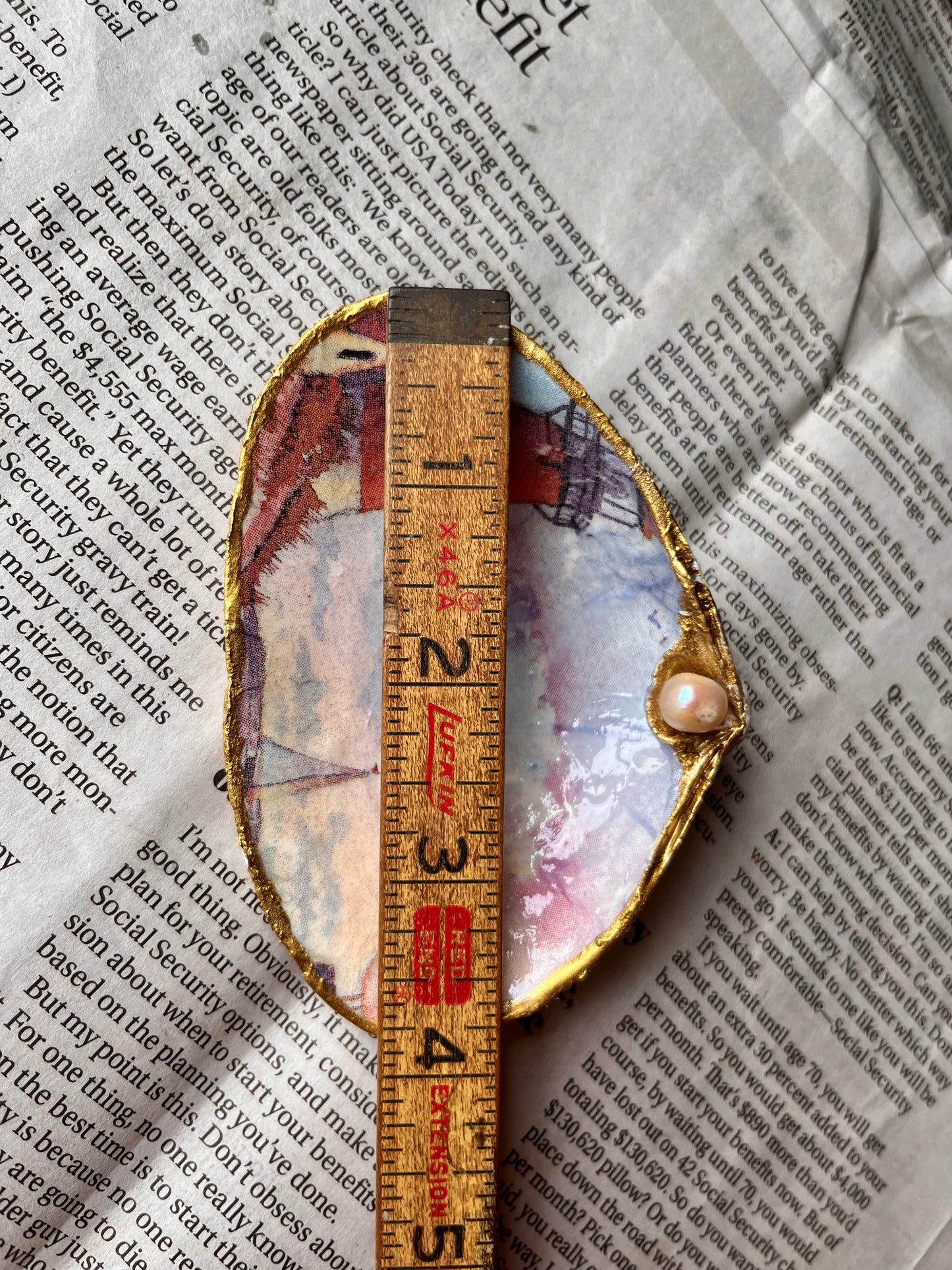 Handmade Decoupage Seashell Trinket Tray | Jewelry Dish | Ring Dish