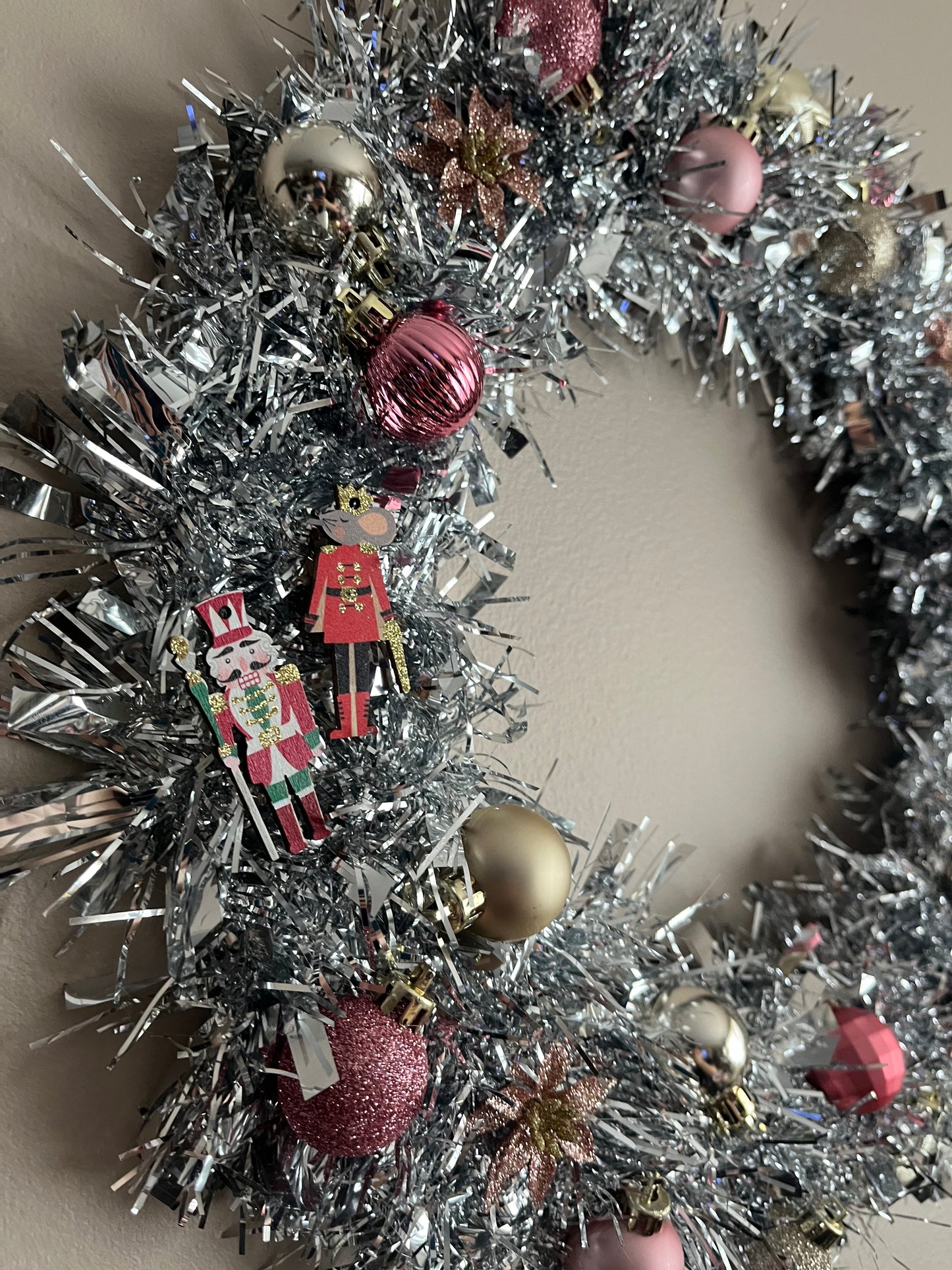 Handmade Nutcracker Tinsel Christmas Wreath | Nutcracker inspired | Christmas Decor