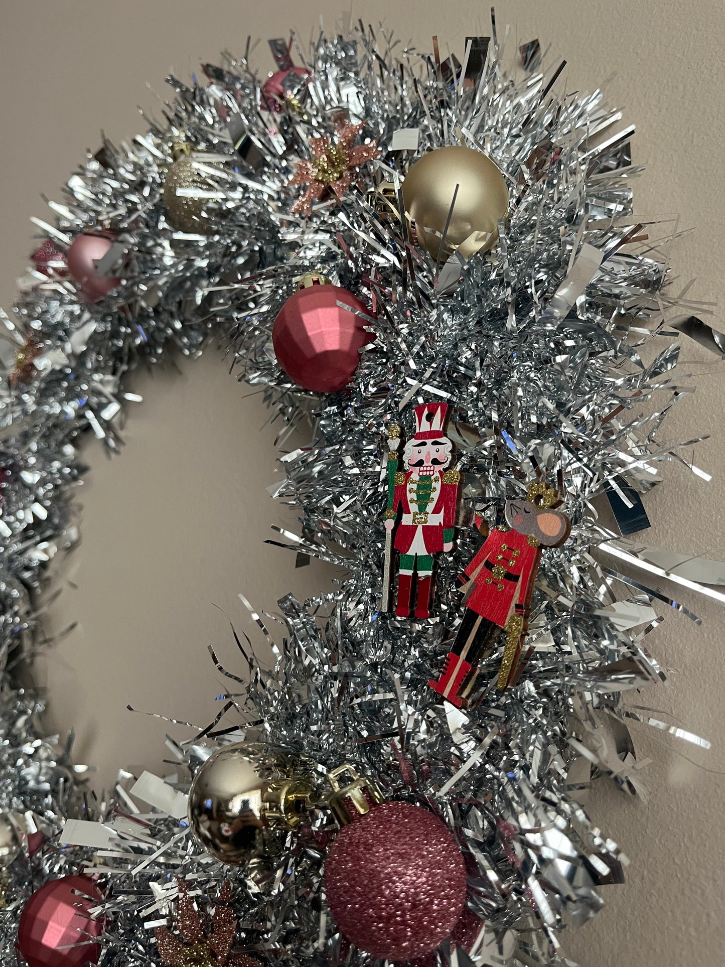 Handmade Nutcracker Tinsel Christmas Wreath | Nutcracker inspired | Christmas Decor