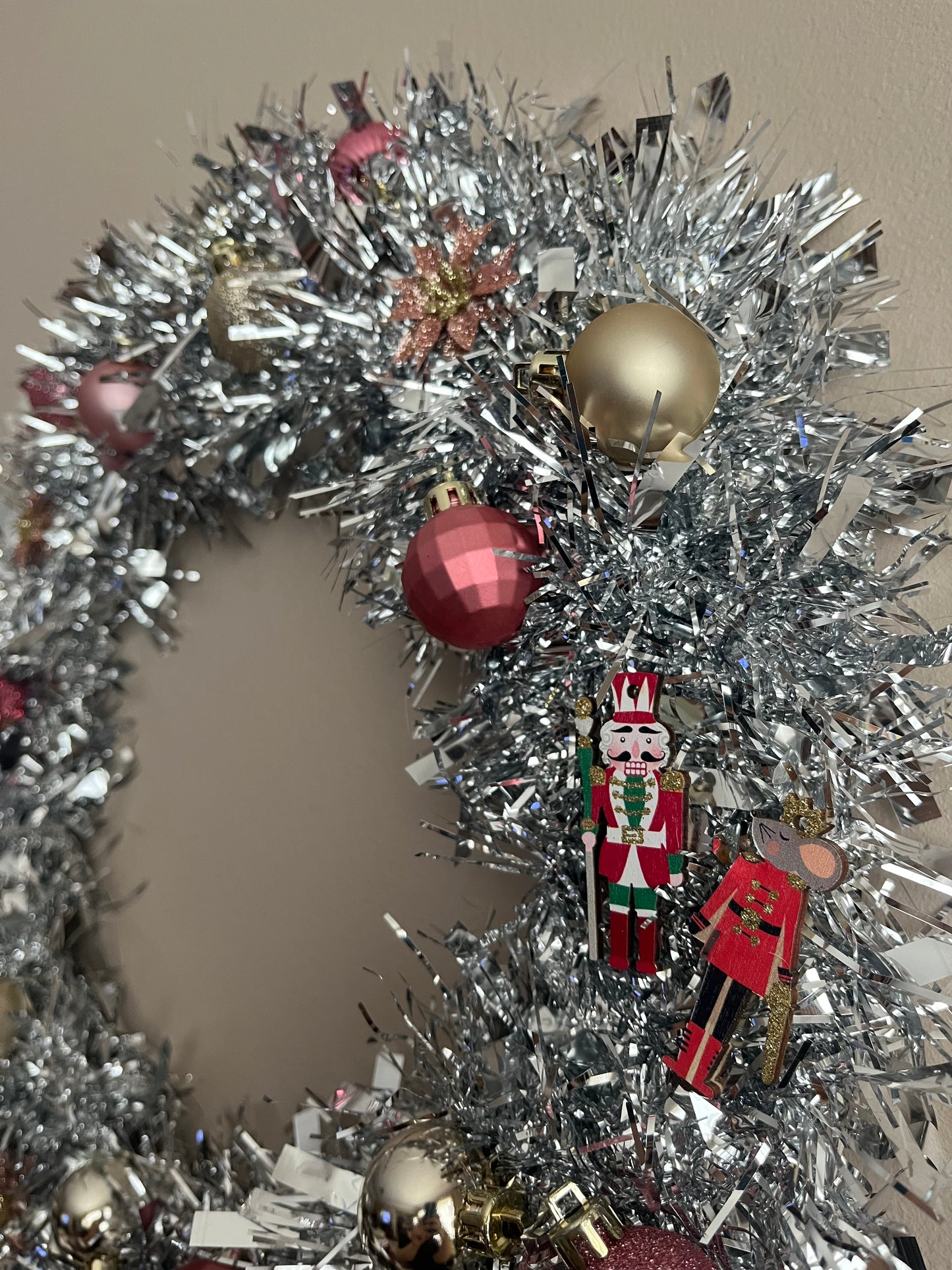 Handmade Nutcracker Tinsel Christmas Wreath | Nutcracker inspired | Christmas Decor