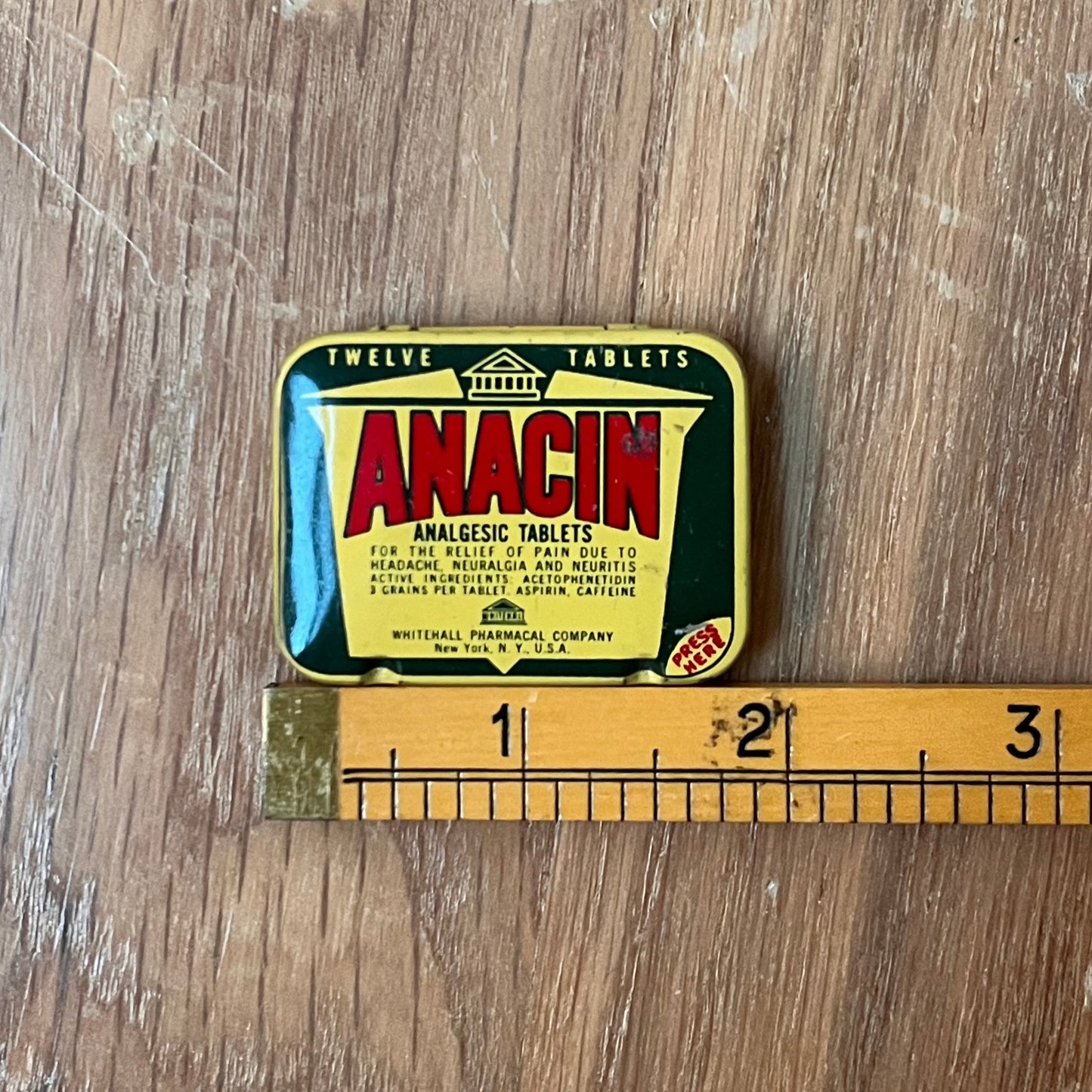 Vintage ANACIN Advertising Tin