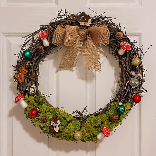 Handmade Woodland Animals Christmas Wreath | Christmas Decor