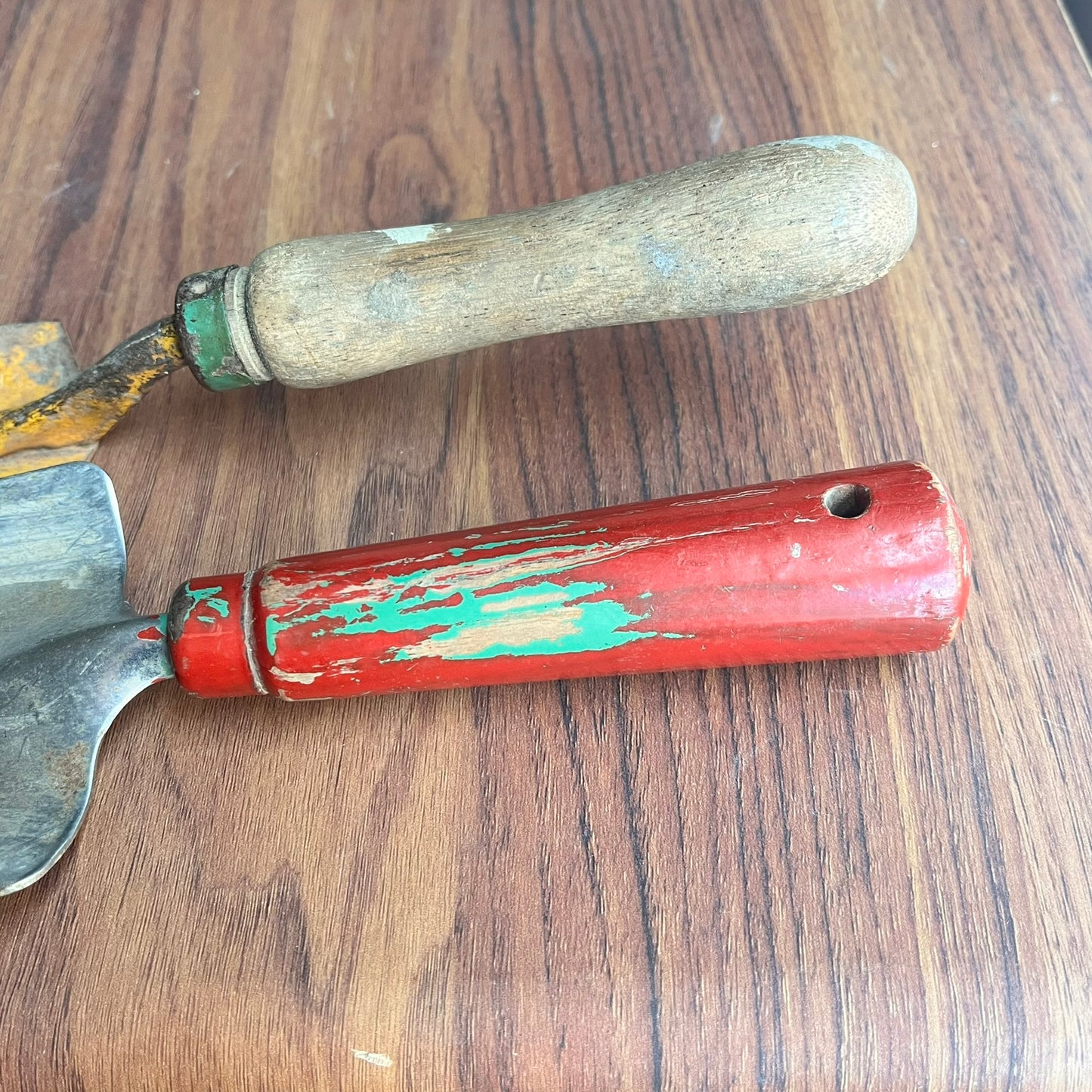 Vintage Garden Tools with Wooden Handles