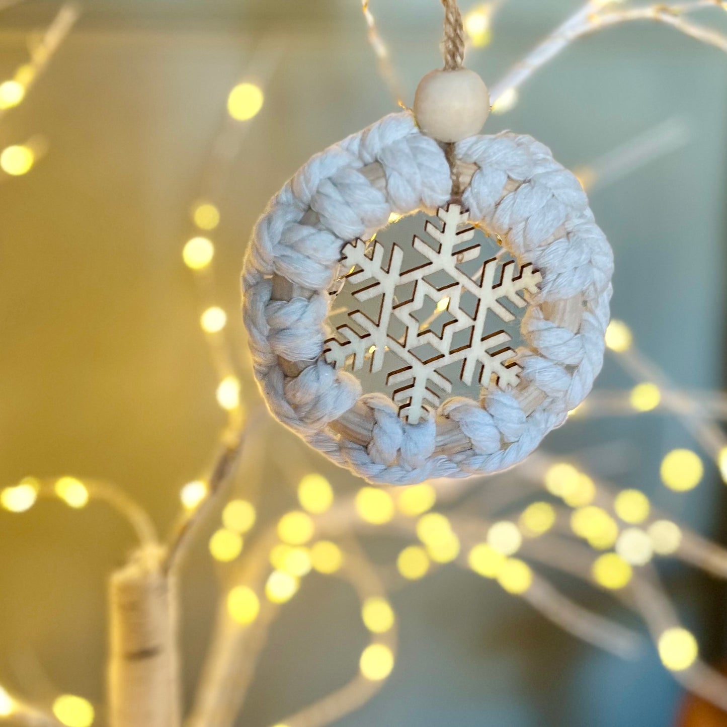 Handmade Snowflake Macrame Ornament | Christmas Ornament | Gift Charm