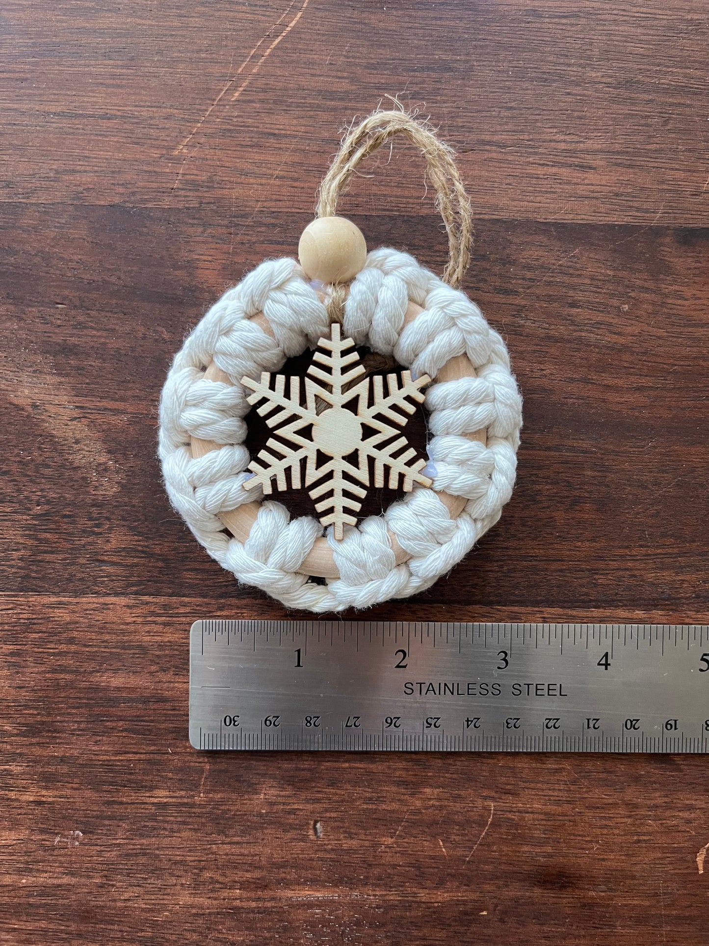 Handmade Snowflake Macrame Ornament | Christmas Ornament | Gift Charm