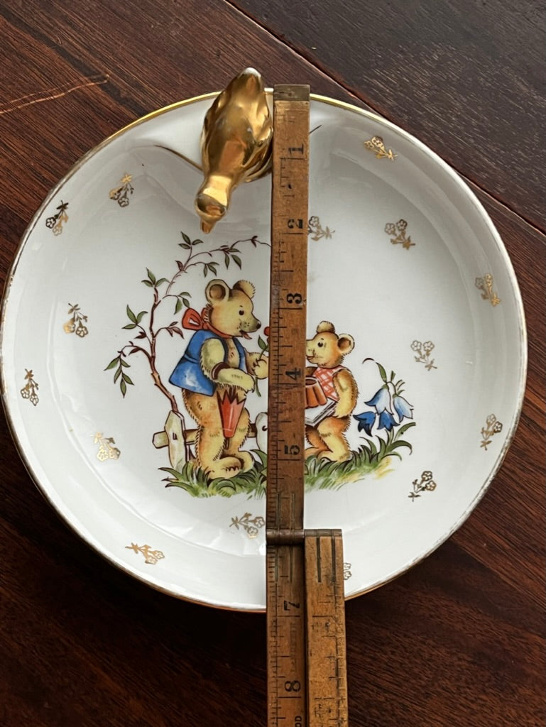 Vintage French, Porcelain, Children's Warming Bowl