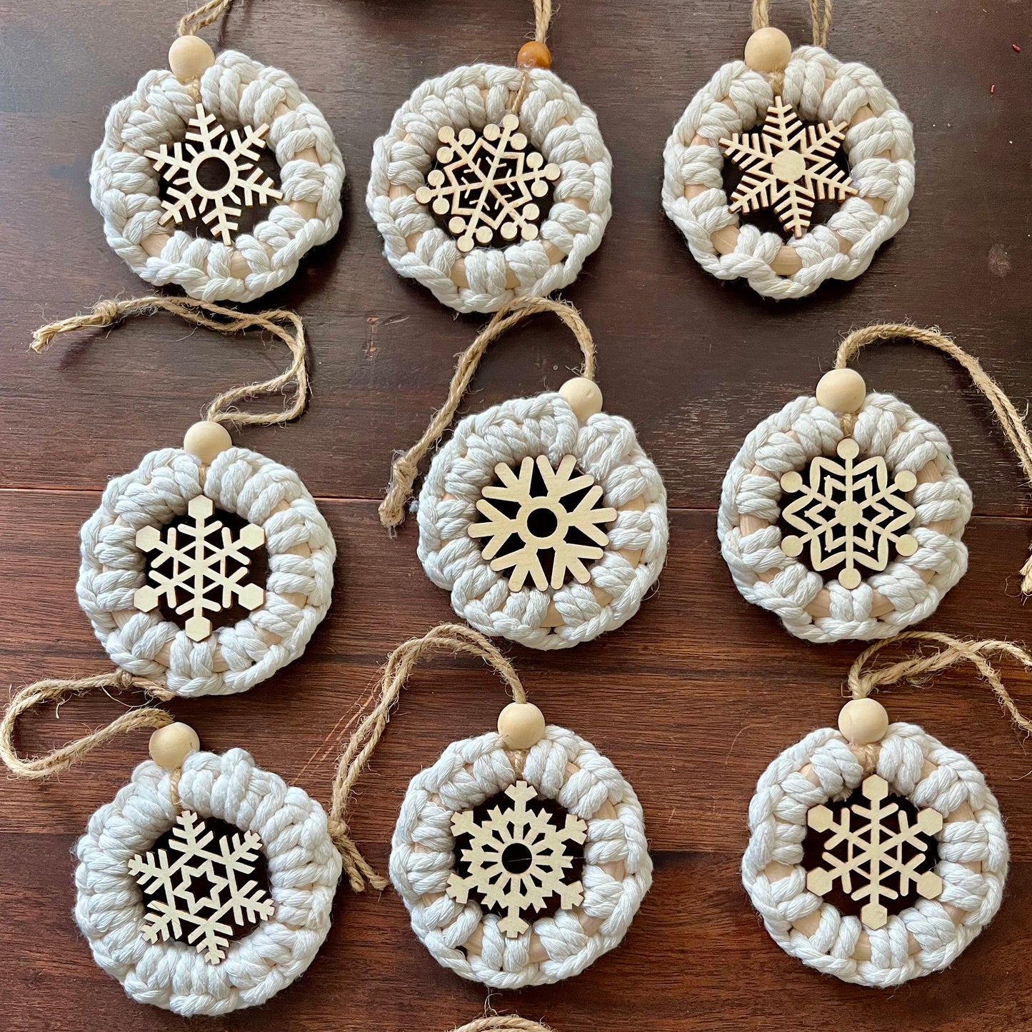 Handmade Snowflake Macrame Ornament | Christmas Ornament | Gift Charm