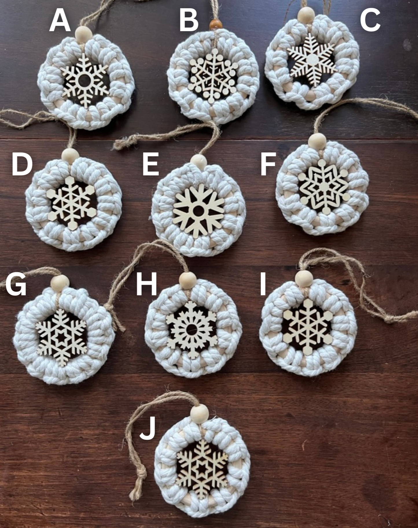 Handmade Snowflake Macrame Ornament | Christmas Ornament | Gift Charm