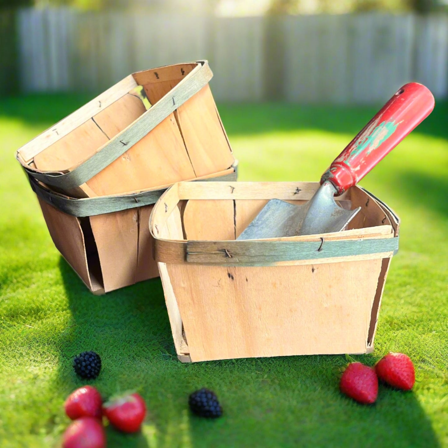 Vintage Wood Berry Baskets