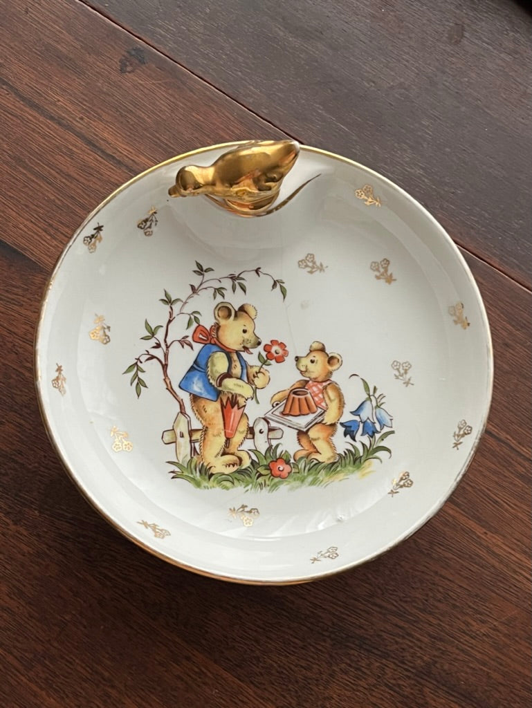 Vintage French, Porcelain, Children's Warming Bowl