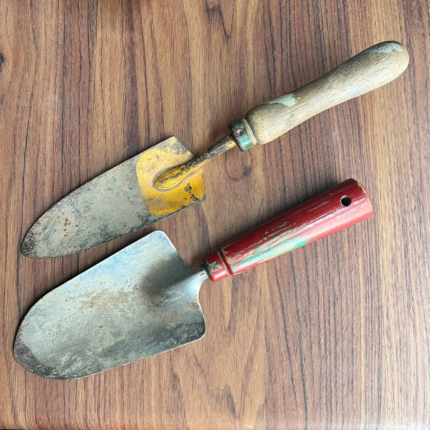 Vintage Garden Tools with Wooden Handles