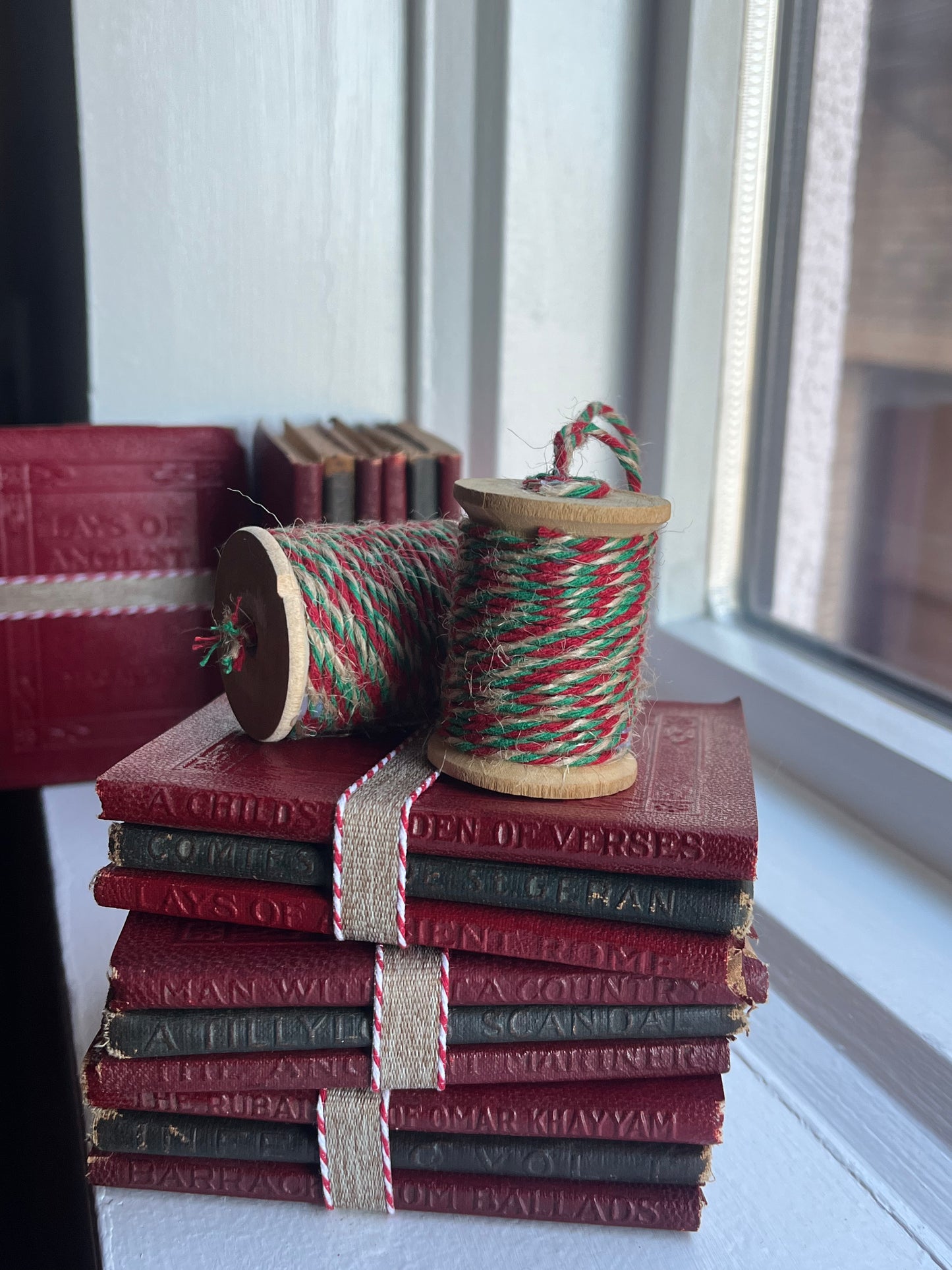 Christmas Decorative Book Stack | Little Leather Library Book Stack |