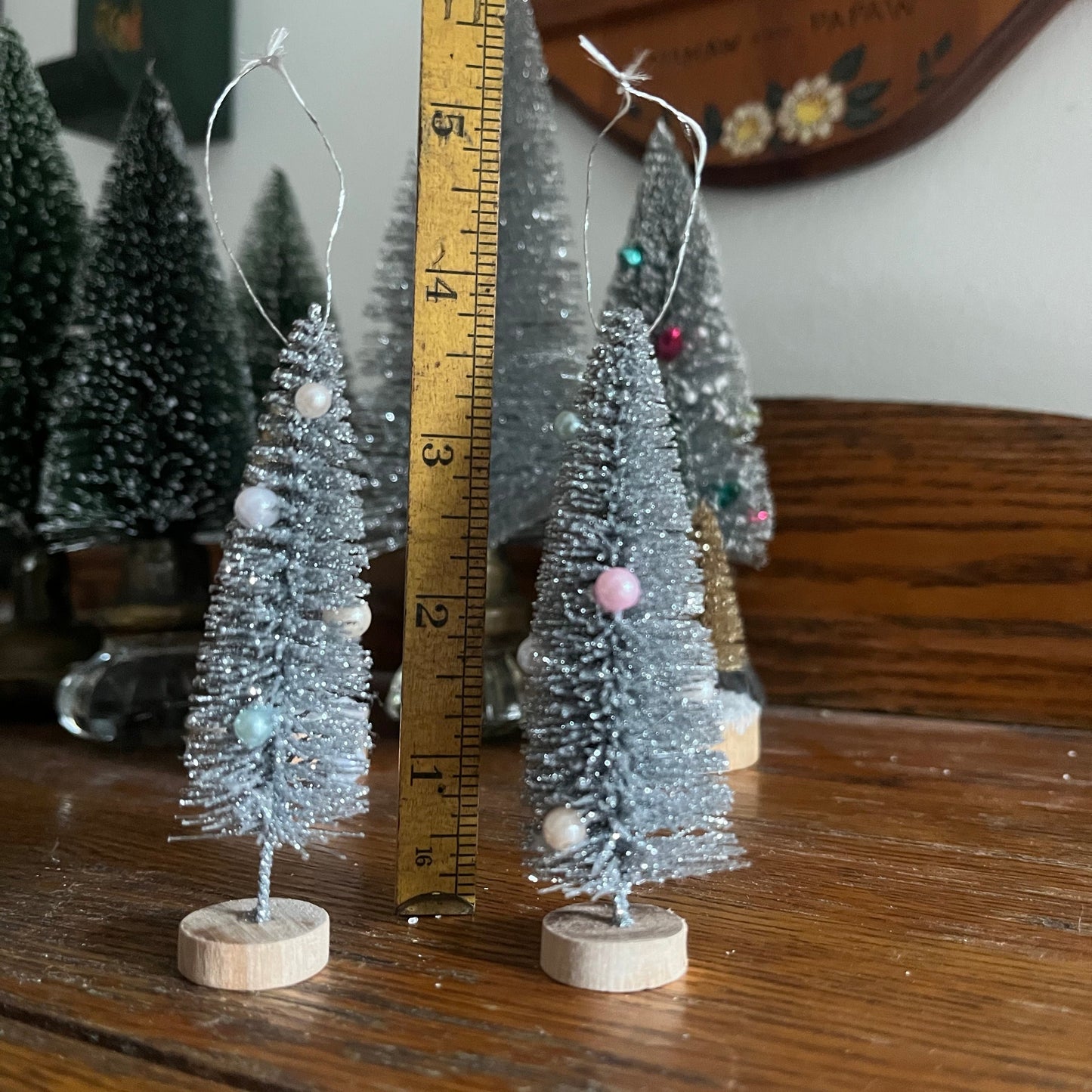 Glitter Christmas Tree Ornaments | Set of 2