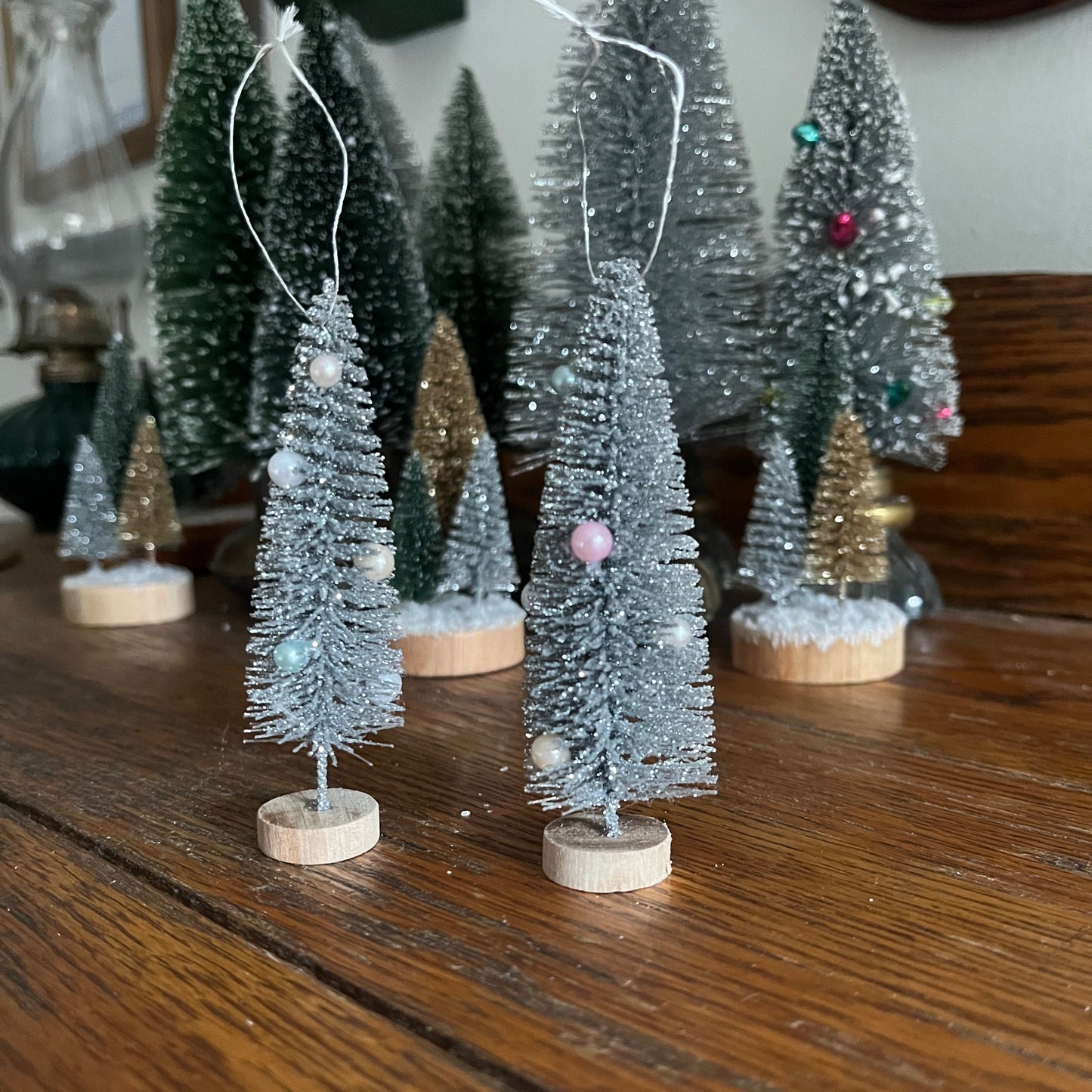 Glitter Christmas Tree Ornaments | Set of 2