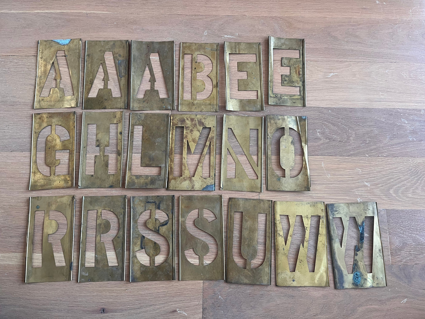 Vintage Brass Letter Stencil