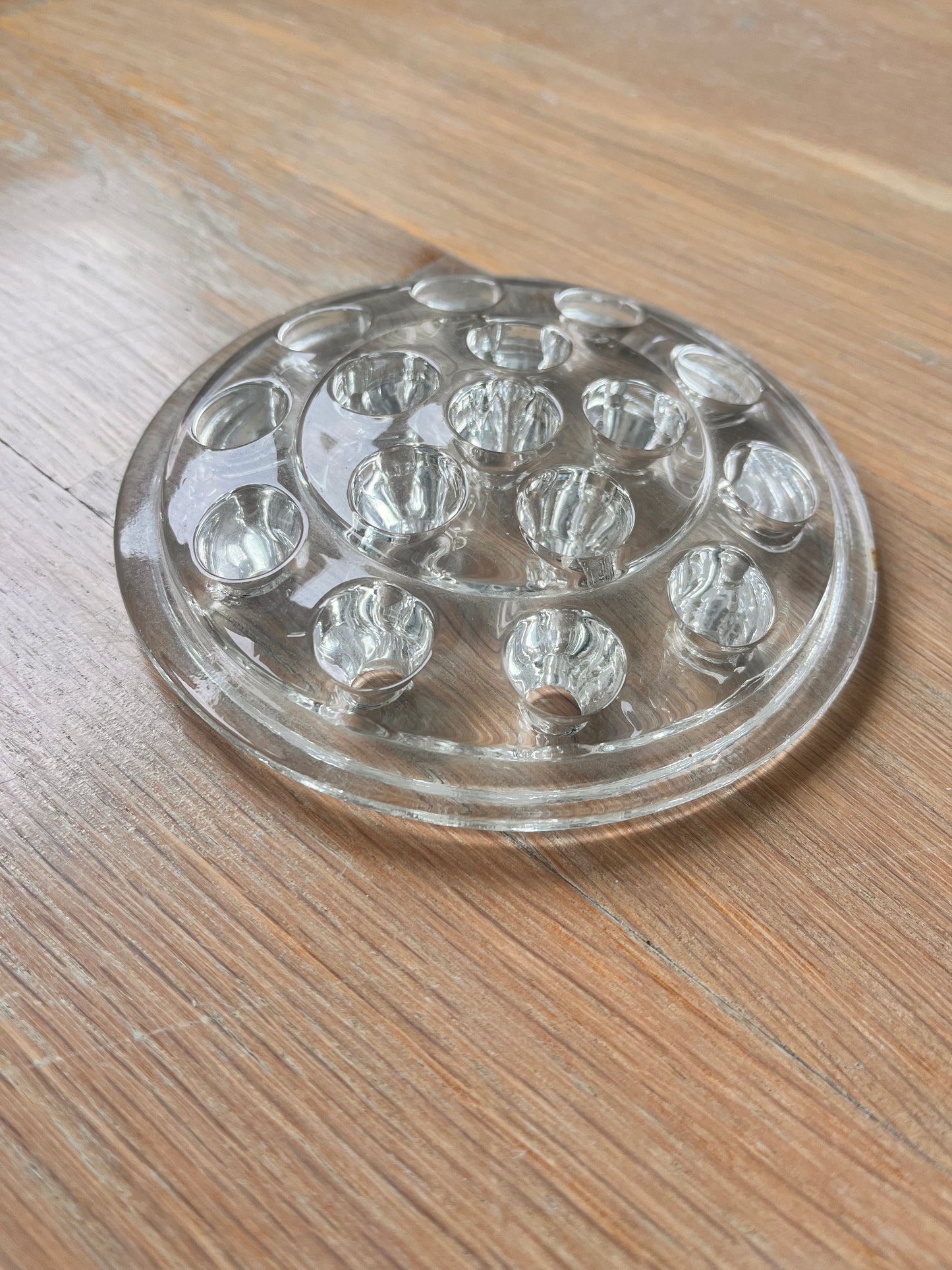 Vintage Glass 16-Hole Flower Frog