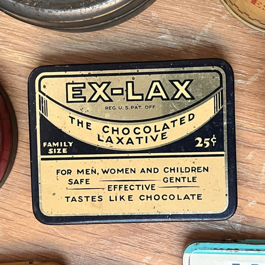 Vintage EX-LAX The Chocolated Laxative Advertising Tin