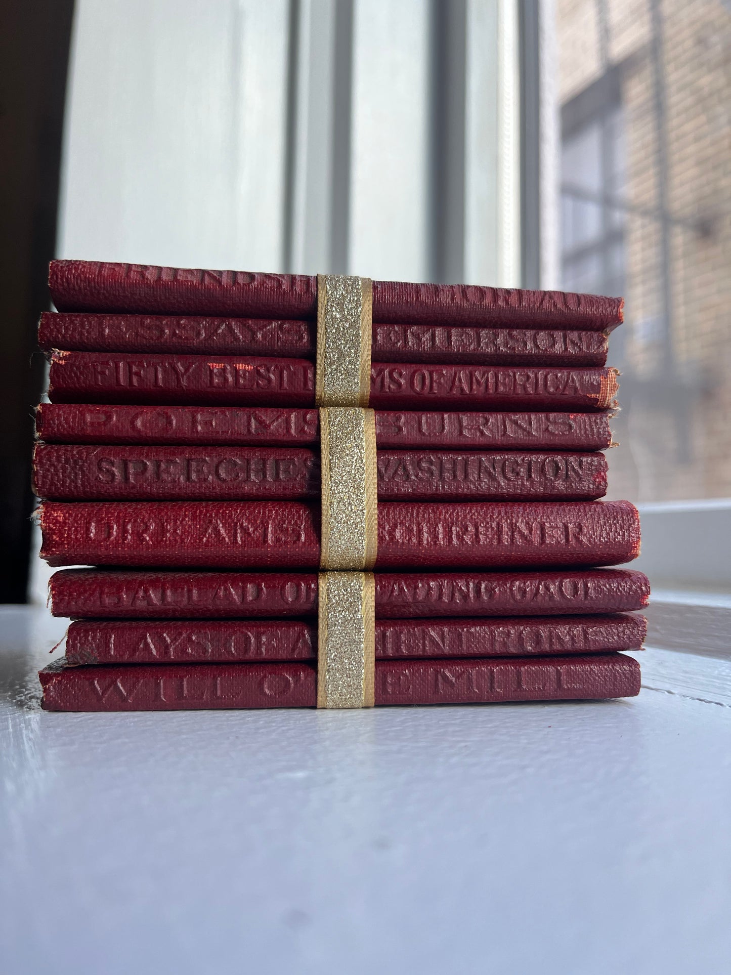 Christmas Decorative Book Stack | Little Leather Library Book Stack |